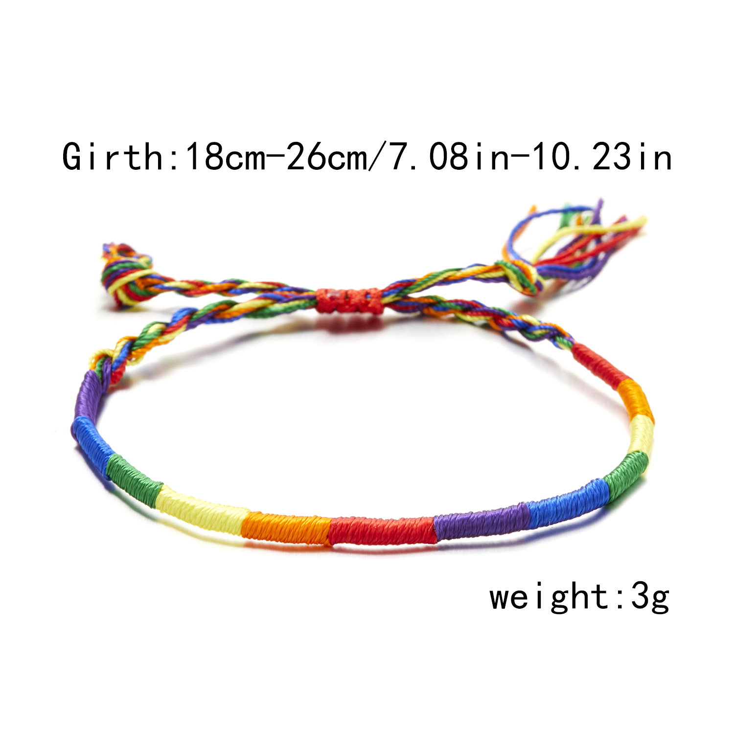 Pulsera De Cuerda Trenzada Multicolor LGBT. - Imagen 2