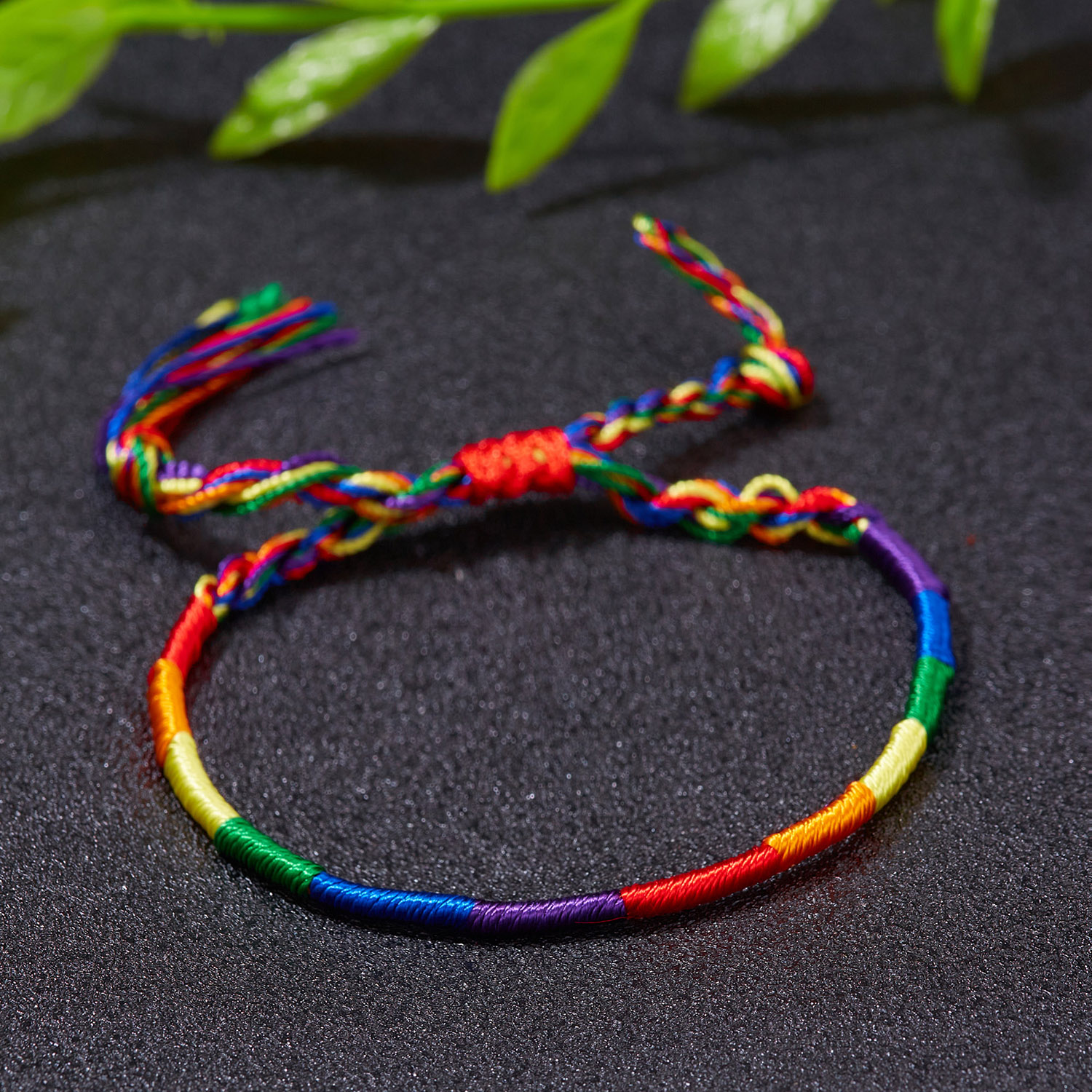 Pulsera De Cuerda Trenzada Multicolor LGBT. - Imagen 3
