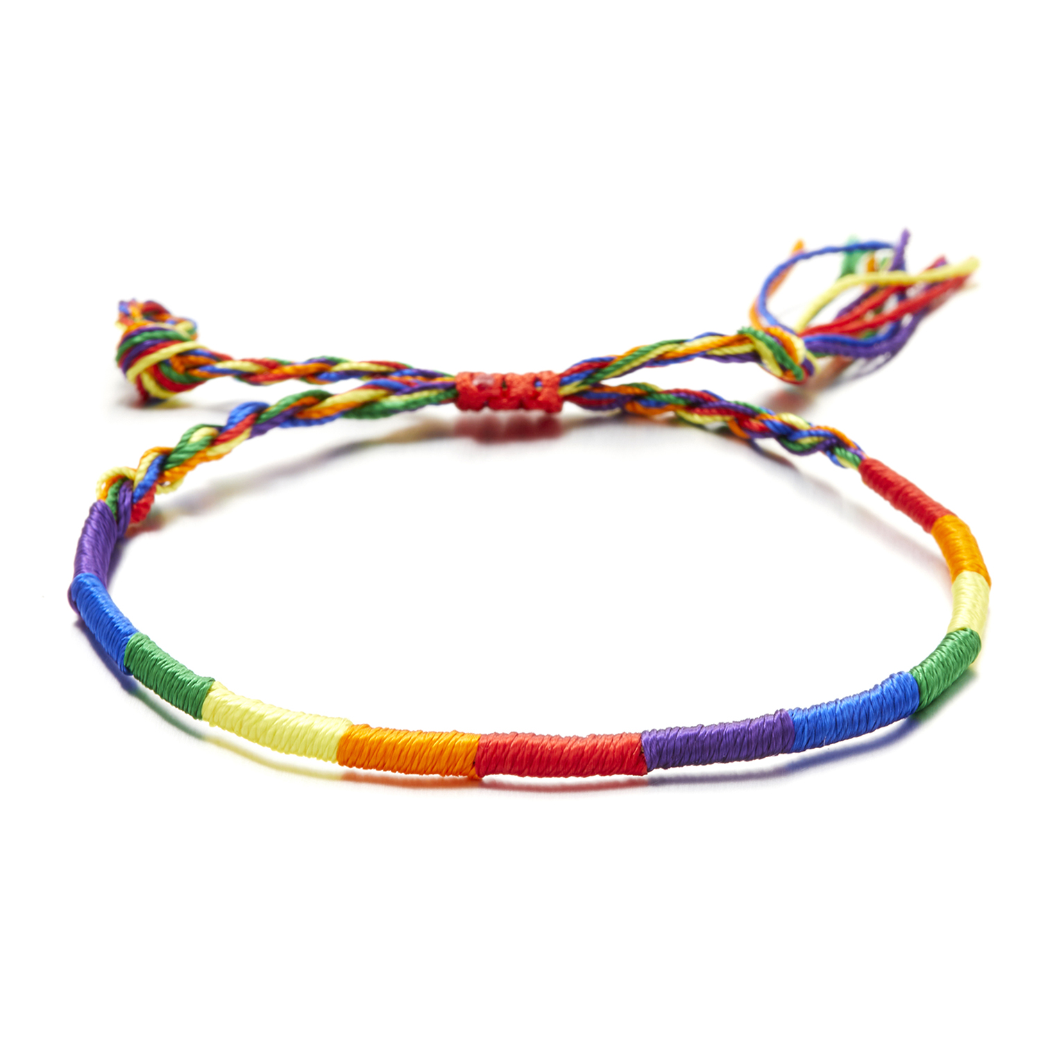 Pulsera De Cuerda Trenzada Multicolor LGBT.