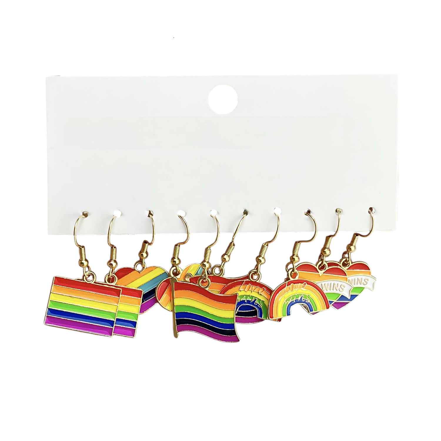 Set 5 Aros Diseño LGBT Arcoiris.