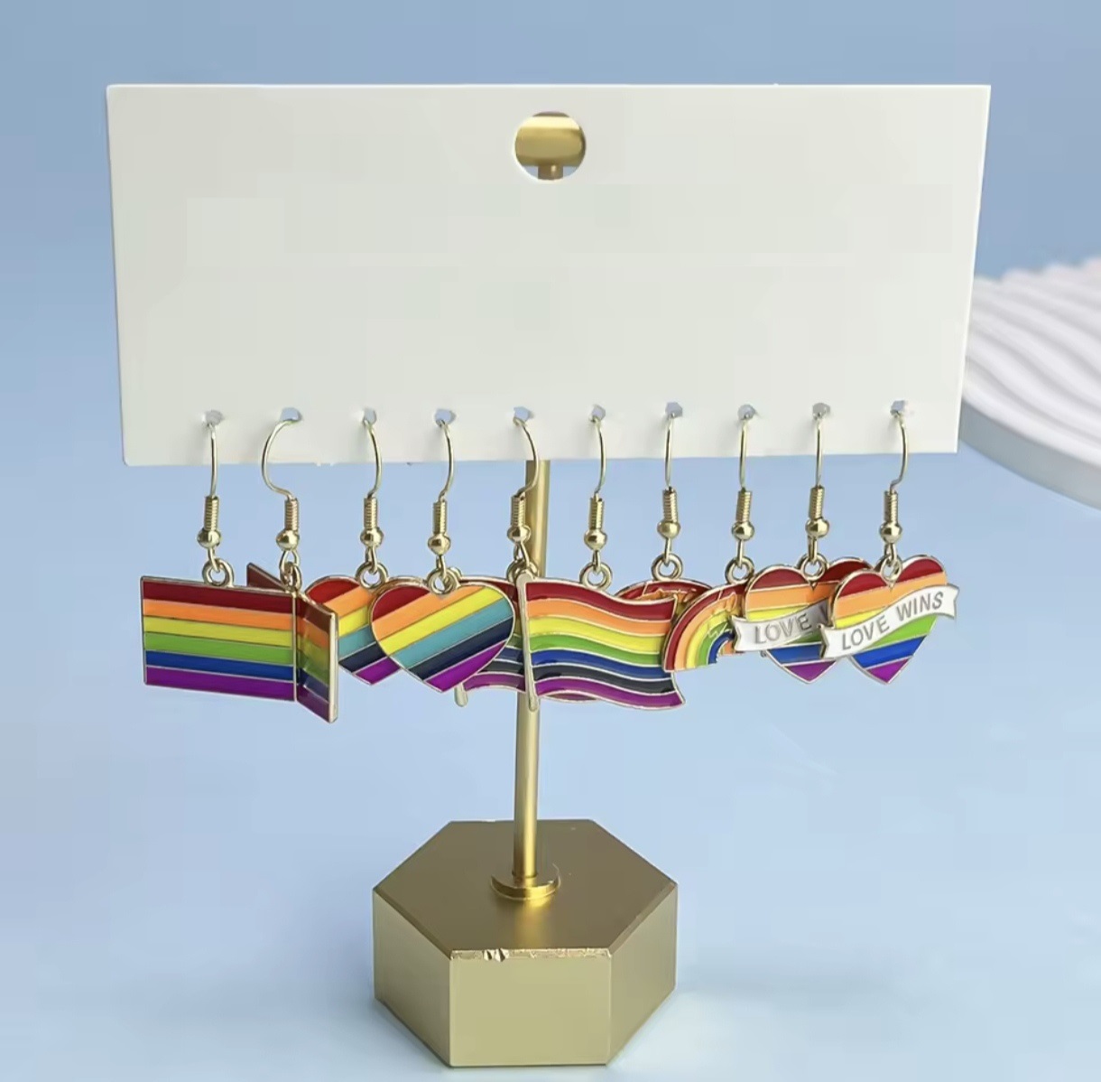 Set 5 Aros Diseño LGBT Arcoiris. - Imagen 4