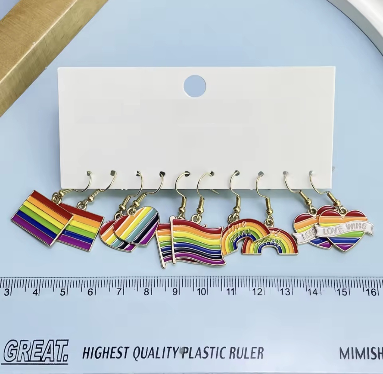 Set 5 Aros Diseño LGBT Arcoiris. - Imagen 5