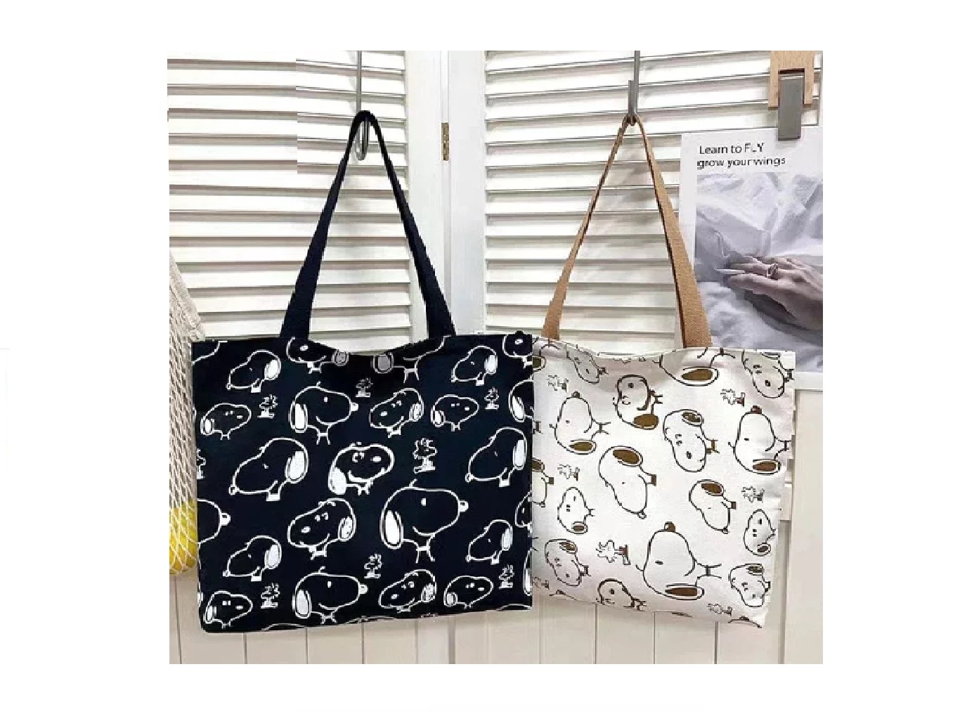 Bolsas Totebag Snoopy Blanco. - Imagen 4